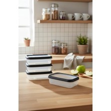 Assess Store Hide Plus 4'lü Saklama Kabı Siyah (4x 0,70 Lt)
