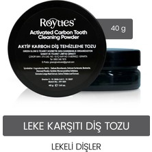 Royues Aktif Karbon Diş Beyazlatma Tozu 40gr - Sararmış Diş Lekesi Giderici, Nefes Tazeleyici