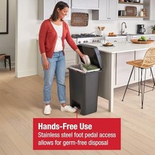 Assess Store Yüksek Kapasiteli Basamaklı Çöp Kovası, 19 Galon, Kömür, Paslanmaz Çelik Pedal, Ev/mutfak/ortak Alan Için