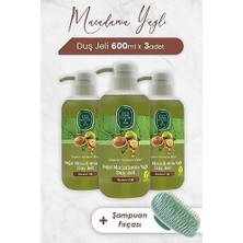 Assess Store Macadamia Yağlı Duş Jeli 600 ml x 3 Adet ve Şampuan Fırçası