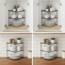 Assess Store 3 Katlı Tabaklık Dolap Içi Düzenleyici Organizer Tezgah Banyo Tabak Bardak Düzenleme