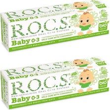 R.O.C.S. Baby 0-3 Yaş Diş Macunu Papatya Özlü Florürsüz Yutulabilir 35ML (2'li) Doğal İçerik