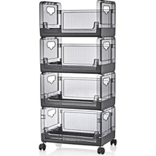 Assess Store Evle 4 Katlı Portatif Organizer Raf Beyaz,