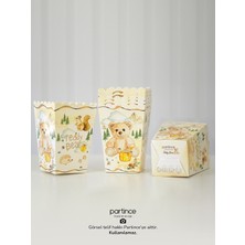Partince 8 Adet Teddy Bear Tema Popcorn Mısır Kutusu