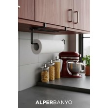 Assess Store Banyo Siyah Modern Dolap Kapağı ve Raf Altı Kağıt Havluluk Mutfak Organizeri | Delmeden, Kolay Montaj