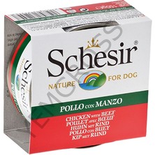 Schesir Dog Jelly Tavuk Ve Sığırlı Köpek Konserve 150 Gr