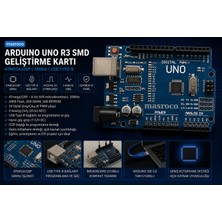 Arduino UNO R3 SMD ATmega328P CH340G (Header + USB Kablo Dahil)