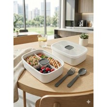 Assess Store Viosstore Sızdırmaz Lunch Box – 3 Bölmeli Yemek Kabı | Öğle Yemeği Kutusu | Saklama Kabı | Bpa Içermez (Beyaz)
