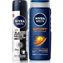 Assess Store Men Erkek Sports Duş Jeli, 500 ml + Men Erkek Sprey Deodorant & Invisible Original 150 ml