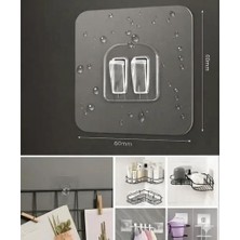 Assess Store 15'li Çiftli Banyo Köşe Rafı Yedek (60X60MM) - 15 Parça Dev Avantaj Paketi Güçlü Kanca Seti