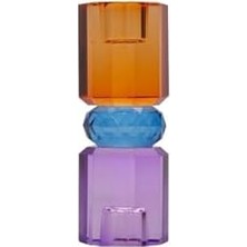 Assess Store Kristal Mum Tutucu, Menekşe/cobolt/, 5,5X5,5X15 cm