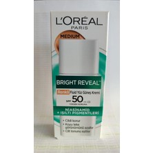 Assess Store L'oreal Parıs Bright Reveal Spf 50+ Koyu Leke Karşıtı Renkli Fluid Günlük Yüz Güneş Kremi 50 ml - Medium