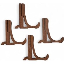 Assess Store Tabak ve Süs Levhaları Gerçek Ahşap 4'lü Teşhir Ayağı 10 cm x 10 cm Stand