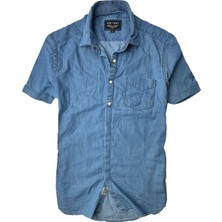Gulf Bird Slim Fit Nefes Alan Ince Terletmez Saf Pamuk Kumaş Kısa Kol Kot Gömlek K.mavi