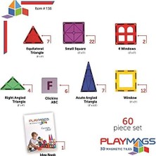 Assess Store Playmags Manyetik Çocuk Yapı Taşları, 60 Parçalı Manyetik Yapı Blokları, 6 Abc Tıklamalı – Stem Geliştirme Oyuncağı – Çocuklar Için Manyetik Yapı Taşları