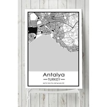 Assess Store (PSTER19609) Antalya Harita Dekoratif Tasarım Poster 60 x 90