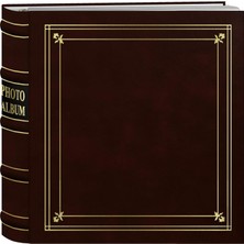 Assess Store Albums 200 Cepli Halka Bağlı Şarap Rengi Bağlanmış Deri Altın Vurgulu Kapak Fotoğraf Albümü 10 x 15 cm Baskılar Için