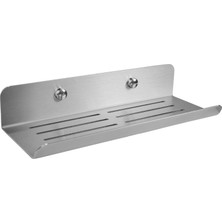 Assess Store Deltahome Paslanmaz Çelik 24CM Banyo Duş Rafı Düzenleyici - Vidalı Montaj - Inox