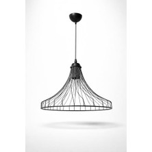 Assess Store Modern Siyah Tel Avize Sarkıt Lamba – Endüstriyel Metal Pendant Light, Yemek Masası, Salon, Mutfak ve Yatak Odası Için Minimal Tavan Aydınlatması