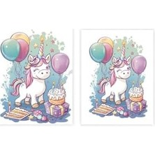 Assess Store Unicornun Tatlı Dünyası, A4 Poster (GGK-PG031)