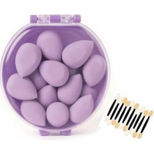 Assess Store 8’li Makyaj Süngeri Seti + Aplikatör Çubuk Hediyeli – Yumuşak, Lateks Içermeyen Beauty Süngerleri (Yeşil, Pembe, Sarı, Mavi, Mor) | Nemli & Kuru Kullanım (Mor)