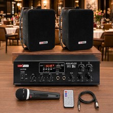Lastvoice Black Soft Paket-1 Hoparlör Anfi Mikrofon Mağaza Ses Sistemi Seti