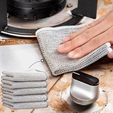 Assess Store Çizilmez Naylon Tel Bulaşık Bezi – 20X20 Cm, Islak ve Kuru Kullanım, Tencere Tava Tezgah Yağ Temizleyici, Hassas Yüzeyler Için Çizmez Temizlik Süngeri, Alüminyum Görünümlü (1 Adet)