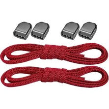 Hapshoe Akıllı Kilitli Ayarlanabilir 1 Çift Kırmızı 6 mm Lastik Pratik Bağcık