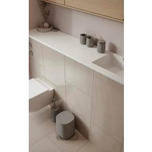 Assess Store Time Diş Fırçası Kabı, Banyo Için Diş Fırçası Tutucu, Çap 8 Cm, Yükseklik 9,8 Cm, Beton