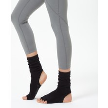 Nuiyoga Siyah Bilekli Yoga & Pilates Çorabı Kaydırmaz Özellikli Standart Beden 36-39 Ter Emici Kumaş