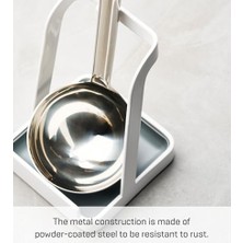 Assess Store 2248 Tower Ladle & Pot Kapak Standı, Beyaz, Çelik, Minimalist Tasarım, 10 x 10 x 15 cm (U x G x Y)