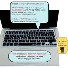 Daisy Home Türkçe F Klavye Koruyucu Silikon MacBook Air 13 & Pro 13/15 ile Uyumlu | Tr F Dizayn | A1278 A1502 A1425 A1369 A1466 A1286 A1398 Siyah