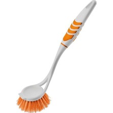 Daisy Home Saplı Bulaşık Fırçası Mutfak Lavabo Fırçası Tezgah Temizleme Sert Uçlu Fırça (Somon)