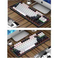 Daisy Home Leaven K550 Kablolu Rgb Mekanik Klavye - 87 Tuşlu, Işıklı, Ergonomik Tasarım, 150CM Kablo, Bilgisayar Pc Için, Siyah-Beyaz, Mavi Switch