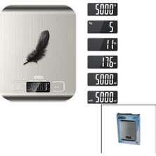 Vintessy Mutfak Tartısı Terazi Inox LCD Ekran 5kg/1gr Pilli=2x Aaa Pil Gr/oz/ml/ıb Ölçüm SKS-4527