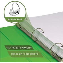 Daisy Home Earth's Choice Biyobazlı Dayanıklı 3 Halkalı Klasör, Moda Şeffaf Görünüm 1,5 Inç Klasör,%25'e Kadar Bitki Bazlı Plastik, Karışık 4'lü Paket