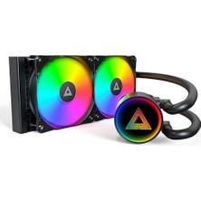 Daisy Home Montech Lightflow Argb 240 Siyah – Ultra Sessiz Aıo Sıvı Cpu Soğutucu, 3100 Rpm Pompa, Üçlü Sessiz Fanlar, Üstün Isı Dağılımlı Yüksek Verimli Radyatör, Intel ve Amd Uyumlu,