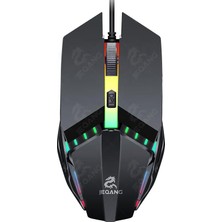 Daisy Home Kablolu Mouse, Rgb LED Işıklı, Gaming Oyun Uyumlu Mouse, 1600 Dpı, 4d Optik Sensör, Ergonomik Tasarım, Siyah Tak Kullan (Dpı)