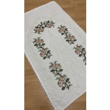 Ayhanhome Çeyizlik Kaneviçe Etamin İşleme Nakışlı %100 Pamuk Keten Seccade 70 x 120 cm Düz Desenli