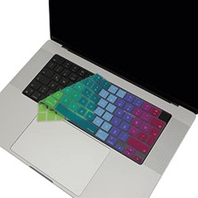 Daisy Home MacBook Klavye Koruyucu Silikon Kılıf Türkçe Q Baskılı Uk-Ters L- Enter Tipi Air 13,6-15,3inç- Pro 14,2-16,2inç M1-M2-M3-M4 Pro Max Uyumlu, Ultra Ince Hafif Yıkanabilir Pembe Yeşil