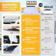 Daisy Home Araba Ön Cam Koruma Örtüsü, Termal Araç Güneşlik, Oto Buzlanma Önleyici, Cam Kar Örtüsü, Ağır Hizmet Oto Kar Örtüsü | Otomobil, Suv, Pickup Ön Cam Koruması | Araba Brandası - 155-125 cm -Gri