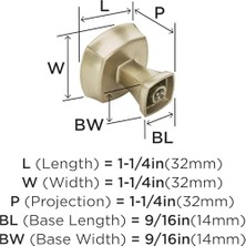 Daisy Home Boy 1-1/4 Inç (32 Mm) Uzunluk Altın Şampanya Kabin Topuzu - 10'lu Paket