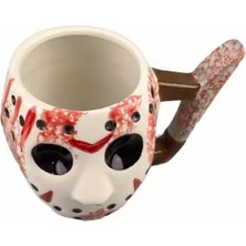 Daisy Home Freddy Krueger Jason Maskesi Tasarım Seramik Kupa, Kanlı Efektli, Bıçak Saplı, Korku Filmi Temalı Bardak