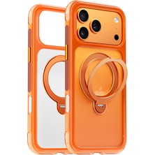 iPhone 17 Pro Kılıf Wiwu AS-203 Aeroshield Ultra Serisi M-Safe Uyumlu Airbagli Standlı Kapak Turuncu