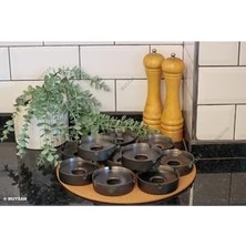 Daisy Home 5'li Siyah Paslanmaz Çelik Kapaklı Küllük Seti | 10 cm 430 Kalite | Restoran, Kafe ve Otel