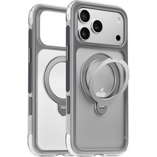 iPhone 17 Pro Kılıf Wiwu AS-203 Aeroshield Ultra Serisi M-Safe Uyumlu Airbagli Standlı Kapak Gri