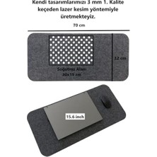 Daisy Home Keçe Masa Üstü Mouse Pad ve Bilgisayar Düzenleyici 70X32 cm – Antibakteriyel Mat, Doğal Keçe Mat, Masa Koruyucu Altlık, Ofis ve Ev Için Minimalist Tasarım (Koyu Gri)
