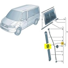 Daisy Home Yan Sürgülü Cam Kilitleme Mandalı 7H0847781B Vw Transporter T6 ile Uyumlu 2010-2015