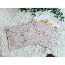 Daisy Home Lily Tongo Çıtçıtlı Zarf Dosya A4,%100 Pamuklu, Beyaz Çiçek Desenli, 30X44 cm Açık, Taşınabilir Sanat Malzemesi Organizeri