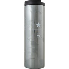 Starbucks Reserve™ Gümüş Harita Tasarımlı Termos Paslanmaz Çelik 473 ml Modern Tasarım